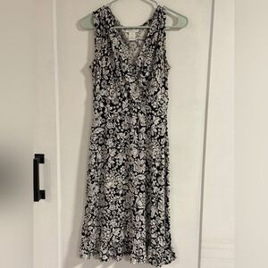 Worthington Monochrome Floral Midi Dress